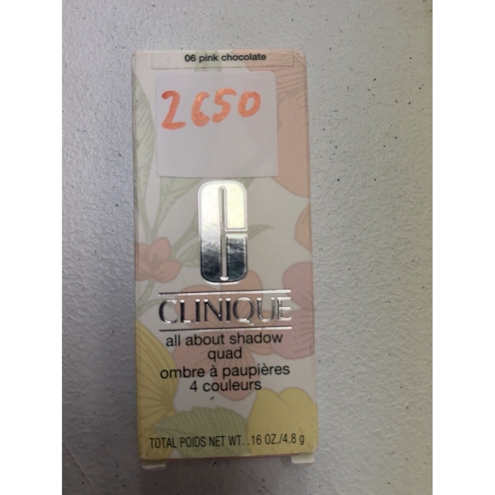 Clinique All About Shadow Quad Palette 06 PINK CHOCOLATE 0.16oz/ 4.8g New In Box